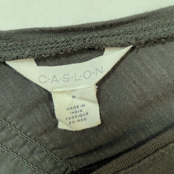 Caslon Sleeveless Slub Jumpsuit Size M Gray Green - Picture 14 of 16